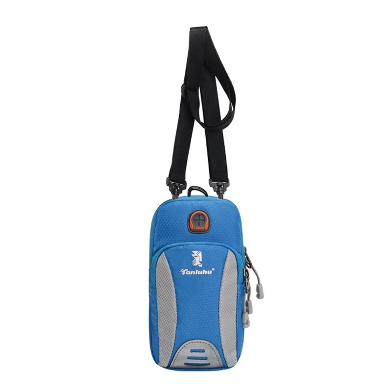 Mini Zipper Phone Arm Bag; Multi Functional Crossbody Bag; Casual Wrist Sports Bag For Outdoor (Color: Blue)