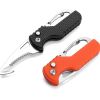 Multitool Keychain Knife; Small Pocket Box/Strap Cutter; Razor Sharp Serrated Blade And Paratrooper Hook; EDC Folding Knives